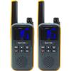 Cleyver Talk 54, Walkie Talkie professionale, robusto IP54, PMR446, senza licenza, batteria a lunga durata, 16 canali, torcia, micro USB, jack da 2,5 mm, per uso intensivo, nero, giallo
