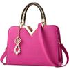 DEEVORCA Donna Borsa a Mano Raffinato Borsa a Tracolla Donna Decorazione Metallica a Forma V Pendente Perle Alla Moda Borsa Messenger Per Donna Viaggio Appuntamento Concerto PU Pelle Rosso B