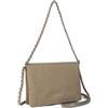 Gladdon Piccola borsa a tracolla da donna, piccola borsa a tracolla con chiusura lampo, borsa a tracolla con fibbia magnetica, elegante pochette da sera, in metallo, decorativa, Grigio