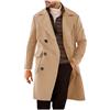 KHIRVWL Cappotto di Lana Uomo Blazer a Maniche Lunghe Tinta Unita Sottile Cappotto con Bottoni Elegante Autunno e Inverno Mo Giacca Trench Cappotto Doppiopetto in Lana Giacca Uomo Invernale Elegante
