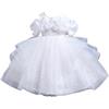 Generic Abito da bambina con pizzo ricamato, matrimonio, battesimo, maniche lunghe, abbigliamento formale per feste, gioielli in filo, bianco, 7-8 Anni