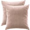 Ferocity Set di 2 cuscini in velluto, colore rosa antico, 45 x 45 cm, con imbottitura, per soggiorno, camera da letto, rosa, rosa [091]
