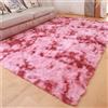 Treer Tappeto Salotto Moderno 200x230 Pelo Lungo, Tappeto Peloso Soggiorno Antiscivolo Tappeti Pelosi Camera da Letto Morbido e Soffice per Decorazione per la Casa (160 * 230cm,Rosso Scuro)