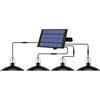 HUIOP Lampada a sospensione solare HUIOP Lampada a sospensione solare Lampada da soffitto a LED ricaricabile a 4 teste da esterno impermeabile a energia solare Lampada da soffitto a LED con illuminazione au