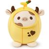 shownicer Mucca Peluche Banana Cuscino Kawaii 20cm Peluche Portatile Peluche Morbido da Abbraccio per Bambini e Adulti