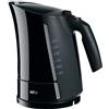 Braun WK300 Bollitore Elettrico, Capacità 1,7L, Ebollizione Rapida in 45 Secondi, Indicatore Livello dell'acqua, Base Girevole a 360°, Avvolgicavo e Piedini Antiscivolo, Potenza max 2200watt, Nero