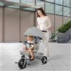 HUOLE Passeggino leggero e compatto da 0 mesi a 4 anni, capacità di carico massima di 25 kg, passeggino pieghevole, schienale reclinabile, 100 x 75 x 50 cm, grigio