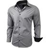 Subliminal Mode Camicia a Maniche Lunghe da Uomo | vestibilità Classica | Comoda e Facile da Lavare | Ideale per L'Ufficio e Le Uscite Informali 444-5 | Grigio M