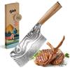 kjøk Premium Mannaia Cinese 17cm - acciaio 7Cr, durezza 58±2 HRC, angolo 15° - manico ergonomico in legno d'ulivo - con custodia protettiva - coltello da chef per verdure, costine, pollo e carne