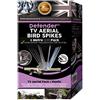 Defender Bird Spikes Defender Antenna TV, Confezione da 5 Metri, con Fascette di Colla, Guida deterrente per piccioni, 2 Pezzi
