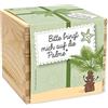 Feel Green - WE CREATE NATURE Ecobox, si prega di portarmi sulla palma, piante in legno da 11 x 11 x 10 cm, made in Austria, idea regalo sostenibile, Grow Your Own