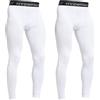 HYCOPROT Pantaloni a Compressione da Uomo Leggings da Asciugatura Rapida Sportivi Pantaloni Leggings Base Layer Traspiranti Pantaloni Stretti Corsa (Bianco, L)