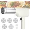 Kamanan 40W Acciaio Inox Ricaricabile Macchina per la Pasta Fresca,Macchina per Pasta Fresca Elettrica con 5 Dischi di Pasta,Macchina per Fare la Pasta in Casa,Macchina per Pasta Elettrica Portatile