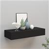 FENLAX Mensola sospesa da parete, per camera da letto, cucina, ufficio, soggiorno, 60 x 23,5 x 10 cm, MDF, metallo nero