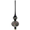 Holyart Puntale Albero Natale Nero Vetro soffiato Strass Rossi 35 cm