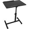 HUOLE Tavolo da letto per computer portatile, altezza regolabile, punta del divano con 4 ruote bloccabili supporto PC per soggiorno, ufficio, camera da letto, ufficio, metallo, 61 x 44 x 65/95 cm,