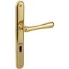 Gedotec ALPENSTAHL - Maniglia per porta in ottone anticato, stile vintage, con serratura, in ottone lucido BB