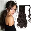 Dcbaboo Coda Capelli Extension Ricci 50cm Posticci per Capelli Extension Coda Capelli Finti Clip Mossi Coda di Cavallo Ondulati Code Finte per Capelli Sintetici Lunghi Ponytail, Marrone Cioccolato