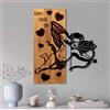 Wallity Elegante accessorio decorativo da parete in legno, color noce e nero, 49 x 58 x 3 cm, 50% legno (3 cm) e 50% metallo (1,5 cm), design unico per la decorazione della casa elegante