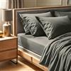 Nuit Des Rêves Lenzuolo con angoli singolo Ranforce Premium (90 x 200 + 30 cm), grigio scuro, 100% cotone, 155 fili, lavabile in lavatrice a 30 °C, morbido e resistente per il massimo comfort