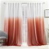 Exclusive Home Crescendo - Tende oscuranti con passanti nascosti, 132 x 274 cm, colore: arancione Mecca, set da 2