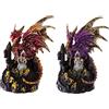 Puckator LED Kristall Burg Drache Sammelobjekt, resina, misto, altezza 19 cm larghezza 14 cm profondità 11,5 cm