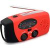 Fiorky Radio a manovella a energia solare, ricarica USB FM AM WB NOAA radio meteorologica 2000 mAh torcia LED torcia power bank (rosso)