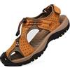 rismart Uomo Chiuse Davanti Gancio & Cappio All'aperto Escursionismo Pelle Scarpe Sandali SN1505(Abbronzatura,44 EU)