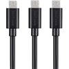 MaGeek® [Confezione da 3 1,0m Premium Micro USB Cavi ad alta velocità USB 2.0 di Sincronizzazione e Ricarica Cavi per Samsung, HTC, Sony, Motorola, LG, Google, Nokia e More (nero)
