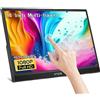 HTNZIR Monitor portatile touchscreen, 14 pollici display FHD 1920 x 1080, monitor USB C, HDMI, display IPS, Kickstand e altoparlante, HDR Plug & Play, monitor esterno per laptop, PC, telefono, MacXbox