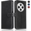 MIKULLE Cover a Libro per Xiaomi Redmi 14C 4G / Redmi A4 5G (6.88"), Custodia in Pelle PU e Silicone TPU Bumper, Flip Chiusura Magnetica Caso Portafoglio con Funzione Stand - Nero