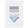 Tezenis 4 Paia Slip Bimba In Cotone Stampato Bambina Rosa