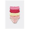 Tezenis 4 Paia Slip Bimba In Cotone Stampato Bambina Rosa