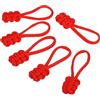 PATIKIL Cerniera Tiretti Sostituzione, 6pz Estensione Cavo Maniglia Riparazione Tiro Lingua Estensore Fissatore Scivolatore Testa Kit Riparazione per Borsa Zaino Giacca, Rosso