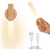 HOTUT Luce Notturna, Luci LED con Sensore di Movimento Interno, Lampada LED Ricaricabile USB con Base Magnetica, ON/OFF/AUTO, Luce Armadio per Camere da Letto, Cucine, Corridoio, Bianco Caldo