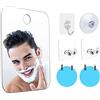 Runmeihe Specchio da doccia Specchio da bagno senza appannamento Specchio da barba senza cornice con aspirazione Specchio da doccia infrangibile Specchio per trucco da appendere a parete (5.2 inch*6.81inch)
