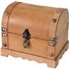 HMF Salvadanaio in legno, piccolo scrigno con serratura decorativa in stile vintage | 23,5 x 18 x 20 cm | Namibia