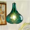 ZYBWL Lampada sospensione in vetro trasparente 1 Fiamma Metallo Verde Lampada sospensione Cucina Altezza regolabile Moderno Lampadario per Camera letto Tavolo pranzo Sala pranzo Presa E27 Ø 24 cm