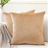 Encasa XO Encasa Homes Set 2 pezzi di coperture ammortizzanti in VELLUTO (40 x 40 cm), Aureo- semplici, resistenti, morbide e liscie, lavabili, a grandi quadrati decorativi, cuscino federa per divano, sofa