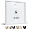 Heimlich® - Cornice per foto - 30x30 cm, Legno di Ayous, Bianco - Cornice per foto quadrata media con copertura in foglio di plastica - Solo espositore da parete