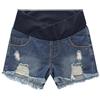 Ccipotatoo Pantaloncini premaman da donna jeans pantaloncini in cotone leggings corti premaman regolabile fascia pancia pantaloni sopra il pancione per gravidanza estiva, Blu scuro, L