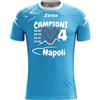 PELUSCIAMO Maglietta Campioni d'Italia 2025 4 Scudetti | Personalizzabile con Nome e Numero Maglia Calcio Zeus Mida Calcio Scudetto Napoli | Vesucio Cuore PS 41076-NAP-05