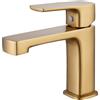 BELZ Rubinetto Bagno Lavabo, Miscelatore Monocomando per il Lavabo Quadrato, Miscelatore per Bagno con Flessibili Acqua Fredda e Calda, Risparmio Idrico ed Energetico, Ottone Cromato (Oro)