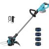ponoseu Decespugliatore con Batteria,Tagliabordi a Batteria,Decespugliatore Elettrico e 4 Bobine di Ricambio,Tagliabordi Elettrico per Giardino,Comodo per la batteria Makita.(Senza Batteria)