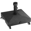 BAKAJI Base per Ombrellone da Giardino Riempibile, 4 Ruote e Freni, Resina Forma Quadrata, Supporto Ombrelloni 38/48mm, capacità 16 Lt di Acqua per Esterno, Bar, Ristoranti (Quadrato con Ruote)