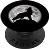 Howl At The Moon Novelty Apparel Lupo Luna Silhouette Lupo Amante Lupo Ululare Al Luna PopSockets PopGrip Intercambiabile