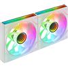 Mars Gaming MF-3DPROX2R, Kit 2x Ventole 120mm, Pale Invertite, Illuminazione ARGB Triplo Infinity Mirror 360°, Controllo PWM, Cuscinetti FDB, Ventole PC con Compatibilità Totale ARGB, Bianco