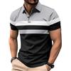 Comilaka Polo da Uomo Maniche Corte T-Shirt Colorati Patchwork Maglietta Casual