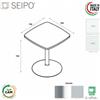 SEIPO Tavolo basso base in acciaio a calice tonda e piano quadro sagomato vetro SEIPO TB.0102