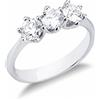 Gioielli di Valenza Anello trilogia in oro bianco 18k con diamanti